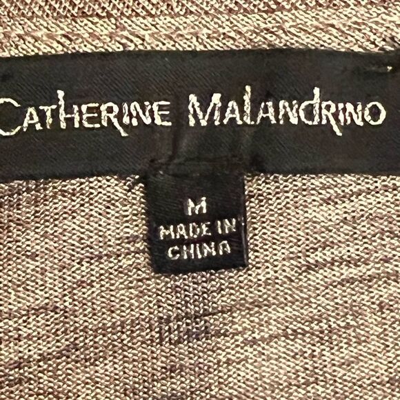 𝅺CATHERINE Malandrino blouse short flutter sleeves metallic finish size M - Picture 8 of 8